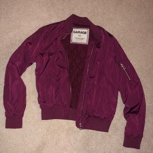 GARAGE small maroon nylon bomber jacket